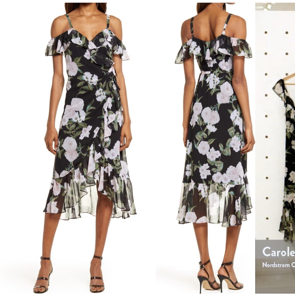 Chelsea28 Flounce Wrap Midi Dress